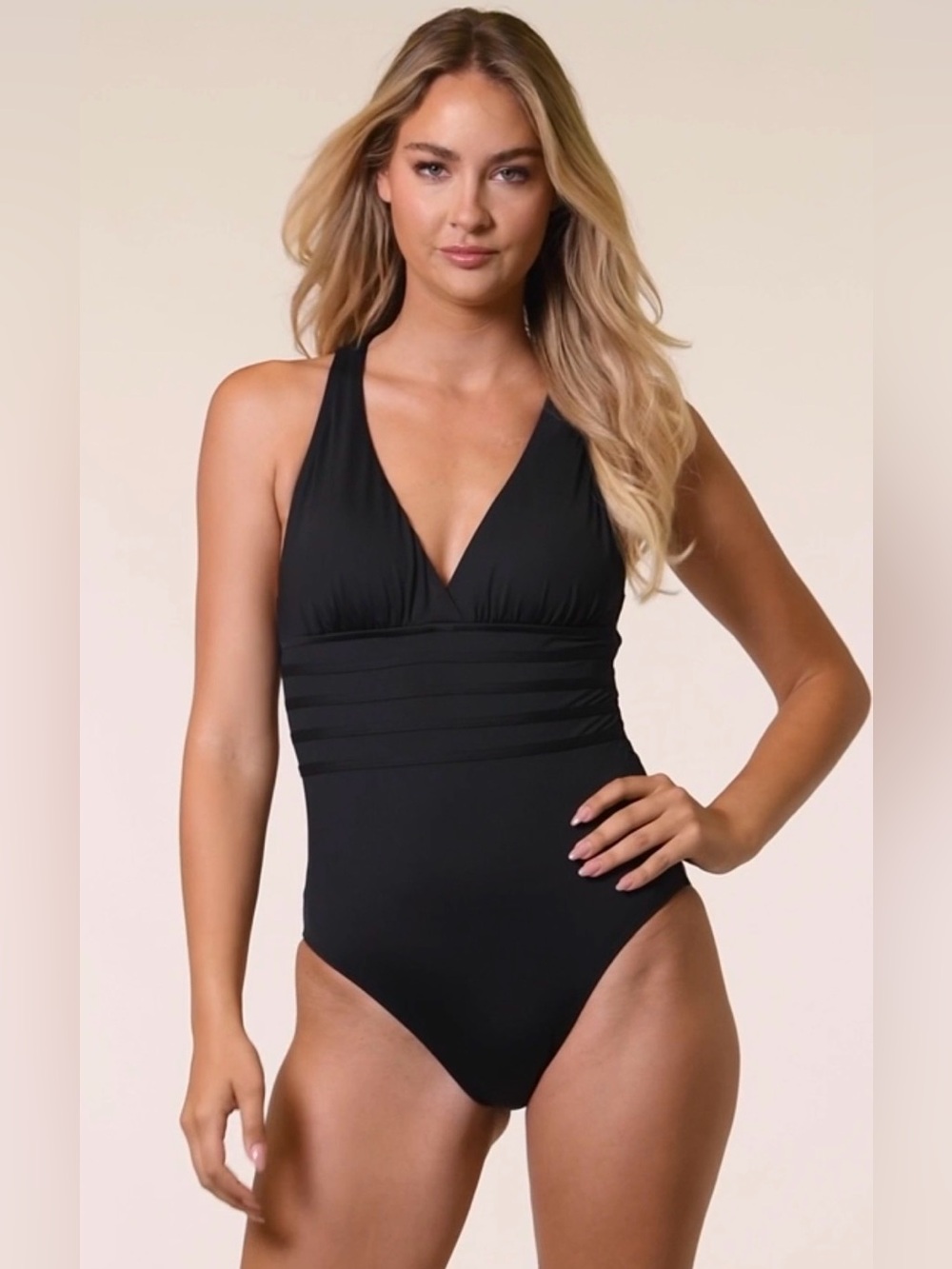 La Blanca Island Goddess
Multi-Strap Cross-Back One
Piece - Black